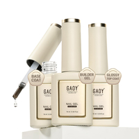 GAOY Gel Top Coat Builder Gel and Base Coat Set 16ml 3 Pcs Clear Glossy No Wipe Combination for Long