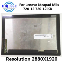 12 INCH LCD SCREEN FOR Lenovo Ideapad Miix 720-12IKB LCD Display Touch Screen Assembly with Frame MIIX 720-12