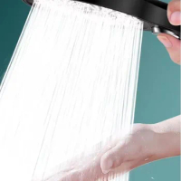 13CM Big Panel High Pressure Shower Head Black 3 Modes Water Saving Spray Nozzle Massage Rainfall Shower Bathroom Accessories