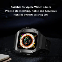 49mm Modification Kit For Apple Watch Ultra 49mm Carbon Fiber Case With Fluororubber Band For Apple Watch Ultra Band