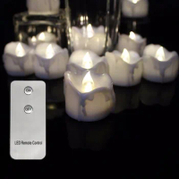 Pack of 12 Remote or Not Remote Battery Votive Candles,Flickering Tea Lights,Small Realistc Led Candles,Christmas Candles Remote