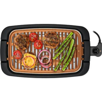 Chefman Smokeless Indoor Electric Grill, Copper, Extra Large, Nonstick Table Top Grill for Indoor Grilling and BBQ