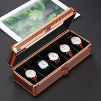 手錶收納盒 手表收納盒鋁合金手表盒手表展示盒玻璃蓋多功能表盒首飾收納箱【林之舍】