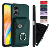 Wallet Leather Case For OPPO A17 A18 A38 A58X A58 A78 Reno10 Reno 10 Pro A2X Cards Solts Cover Coque Ring Holder Strap