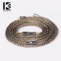 KBEAR Show Upgrade 24 Core 5N OFC Silver Plated Cable 2.5mm/3,5mm/4.4mm Earphone Plug For KBEAR TRI BLON KZ Headphone IEM Cable