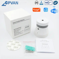 CPVAN Tuya smart Smoke Detector wifi security protection 85dB High sensitivity Smoke Alarm detector de humos para casa