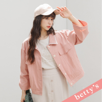 betty’s貝蒂思　刺繡領七分袖休閒外套(粉色)