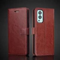 Card Holder Leather Case for Oneplus Nord 2 5G / Oneplus Nord2 5G Pu Leather Flip Cover Retro Wallet Case Business Fundas Coque