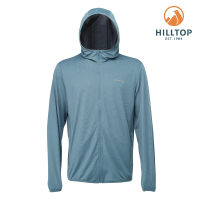 【Hilltop 山頂鳥】男款防曬抗UV吸濕快乾彈性連帽外套PS02XMB5綠