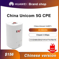 Original China Unicom 5g Cpe Vn007+ Wireless Cpe Pro Routers With Sim Card Support 5g Nsa/sa Nr N1/n3/n8/n20/n21/n41/n77/n78/n79