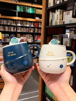 陶瓷杯子精品創意帶蓋帶勺咖啡杯高檔簡約星球馬克杯可愛日式茶杯
