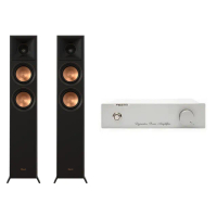 【Klipsch】兩聲道音響 RP-5000F II落地型喇叭-黑檀+FIESTA擴大機-100W(二聲道)