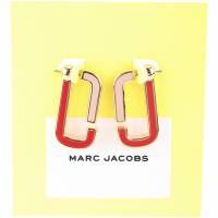 MARC JACOBS J Marc 雙J拼色穿針式耳環(紅x粉色)