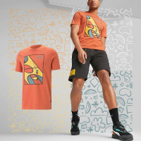 【PUMA】短袖 PUMA Graphics Court Tee 男款 橘 球場 圓領 短T(67448194)