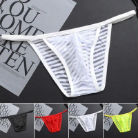 Sexy Men G-string Transparent Briefs Mesh Underwear Breathable Male Panties Perspective Underpants Slips Homme Erotic Panties