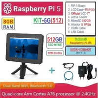 KIT-5G(512) : Raspberry Pi 5 (8GB RAM) KIT LCD 7 Inch SSD NVME 512GB - Complete SET SIAP PAKAI