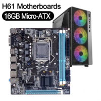 H61 Motherboards LGA 1155 DDR3 Memory 16GB M-ATX Desktop Mainbord For LGA1155 Socket Core i3 i5 i7 CPU HD VGA Main Board