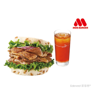 【摩斯漢堡】C526超級大麥薑燒珍珠堡+冰紅茶(L) 好禮即享券