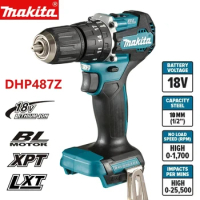 2024 Makita DHP487 Cordless Hammer Driver Drill 18V LXT Brushless Motor Impact Electric Screwdriver Variable Speed Power Tool