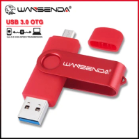 WANSENDA OTG USB Flash Drive 2 IN 1 USB 3.0 &amp; Android Micro USB Pen Drive 16GB 32GB 64GB 128GB 256GB Pendrive for Android/PC