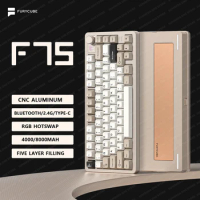 Furycube F75 Wireless Aluminum Mechanical Keyboard Gaming Bluetooth 2.4G Wired Keyboard RGB Hotswap Gaming Non-contact Keyboard