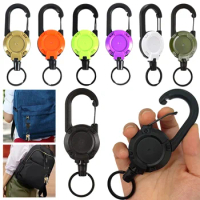 Heavy Duty Anti-theft Tactical Keychain with Belt Clip Easy-to-pull Buckle Rope for Camping Hiking Fishing Or As A Key Organizer