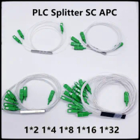 5pcs 10pcs Opitc Fiber Splitter 1x2 1×4 1×8 1×16 1×32 Optical Fiber Connector Tube Splitter SC APC Connector Splitter Connector