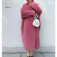 Pink Long Teddy Bear Coat Women Winter Warm Women Faux Fur Coat Ladies 8 Colors Teddy Jacket Ladies Outdoor Overcoat