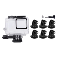 HFES 1 Set Tripod Mount Adapter For Gopro Hero Cameras &amp; 1 Pcs Waterproof Housing For Gopro Hero7 With Bracket Accessories