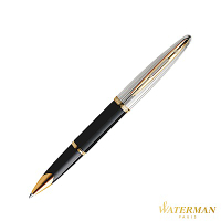 WATERMAN 頂級海洋系列 銀蓋黑桿金夾 鋼珠筆 (法國製)