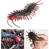 Funny Rubber Centipede Insects TPR Simulation Animal Model Halloween Children's Scary Soft Pinch Fun Stress Relief Venting Toys