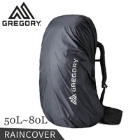 【GREGORY 美國 50L-80L防水雨罩《熔岩黑》】141347/防雨罩/披風/背包套/背包套束口