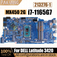 For Dell Latitude 3420 Notebook Mainboard Laptop 213276-1 SRK02 i7-1165G7 N18S-G5-41 MX450 2G 0N98R4 Motherboard Full Tested