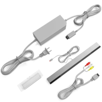 ABGZ-3 In 1 Wired Motion Sensor Bar + AC Power Supply Adapter Cord + Composite Audio Video Cable For Nintendo Wii