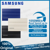 SAMSUNG Portable SSD T7 Shield External SSD USB 3.2 Gen2 Type-C Type-A External Solid State Drive 1TB 2TB 4TB for Laptop Desktop