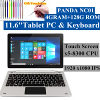 Newest 2 in1 PC 11.6 INCH 4GBDDR+128GB Windows 10 Docking Keyboard NC01 CPU 8300 Tablet PC 1920* 1080 IPS HDMI-Compatible