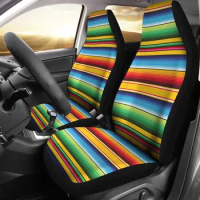 Serape Baja Mexican Blanket Pattern Print Seat Cover Car Seat Covers Set 2 Pc, Car Accessories Car Mats