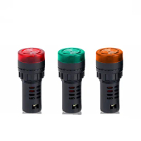 2PCS colorful Red Green Yellow12/24/36/48/110/220V 22mm Flash Signal Light Red LED Active Buzzer Beep Alarm Indicator AD16-22S