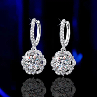 Titisan Telinga Bunga Mawar Yayi, E005, Batu Moissanite, Rekaan Elegan dan Anggun, Mawar Qingyour, C