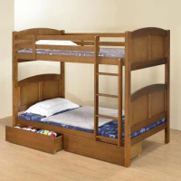《Homelike》約克雙層床(附抽屜x2) 實木雙層床 上下舖 3.5尺床 小孩床 宿舍 專人配送安裝