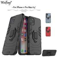 For iPhone 11 Pro Max Case Shockproof Armor Finger Ring Holder Hard Phone Case For iPhone 11 Pro Max Cover For iPhone 11 Pro Max