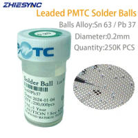 0.2mm Diameter 250K PMTC Leaded BGA Balls Solder Ball Solderball Tin Beads Chipsets BGA Rework Reballing Tools