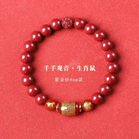 天然硃砂手串女民族風十二生肖本命年硃砂手鏈男本命佛