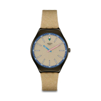 【SWATCH】Skin Irony 超薄金屬系列手錶 SUNBAKED SANDSTONE 礫岩 男錶 女錶 瑞士錶 錶(38mm)