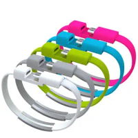 Portable Noodle Usb Charger Cable Sync Data Bracelet Wrist Band Charger for Apple IPhone 8 7 Samsung Galaxy HTC LG 22cm 300 Pcs