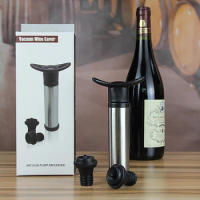 Wine Saver Vacuum Pump with Vacuum Bottle Stainless Steel Wine Pump Sealer Set Bar Accessories