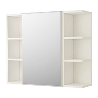 單門兩邊櫃 鏡櫃 IKEA極簡風鏡箱 浴室化妝鏡 寬70x高70x深15cm 半開放式好收納易整理 PVC防水緩衝門片