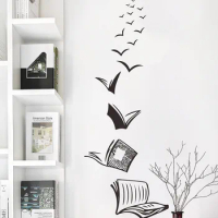 1PCS books textbooks thought bedroom living room entrance dormitory home decoration wall stickers self-adhesive