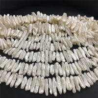 freshwater pearl irregular white reborn keshi around DIY loose beads 1 strand around 15"