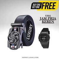 Gesper Kincir Pria Premium Otomatis Import Ikat Pinggang Cowok Dengan Jam Fashion Elegan
